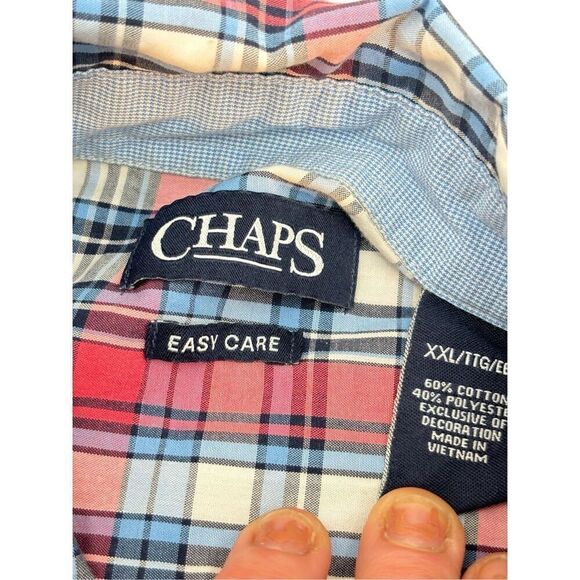 Chaps  plaid xxl  botton up short sleeve - Picture 7 of 8